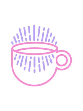 Dövmenin siyah çizgi şeklindeki basınçlı canlandırması kahve ikonu