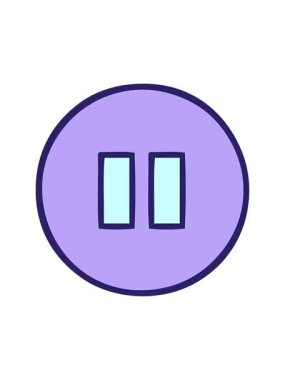 Durdurma düğmesinin tatlı çizgi filminin titreşimli hareketli animasyonu