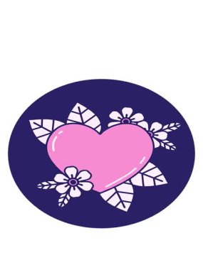 Botanik kalbin dövmeli görüntüsünün hareketli animasyonu