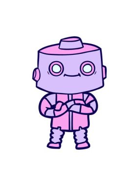 neon ışık efekti çizgi film robot görüntüsü