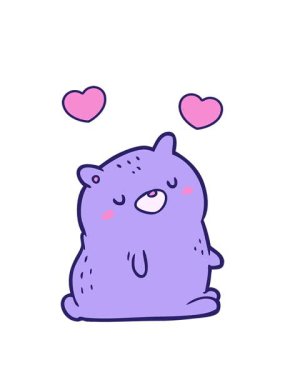 Oyuncak ayı dizaynının dönen kalp animasyonu