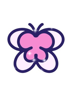 Basit ve sevimli kelebek çiziminin ışıltı etkisi