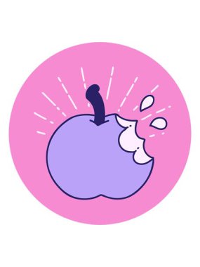 Dövme stili ısırılmış elma ikonunun hareketli animasyonu