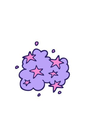 Çizgi film karalamalarının animasyonunu genişletiyorum. Sihirli bulut.