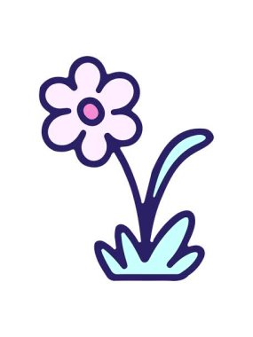 Basit bir çiçek tasarımının çizgi filminin canlandırmasını bob ve duraklat