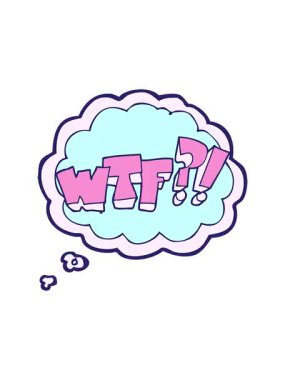 freehand çizilmiş düşünce baloncuğu WTF sembolünün pixelize etkisi canlandırması