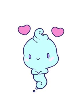 Tatlı hayalet çizgi filminin dönen kalp animasyonu