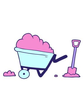 Çizgi film el arabasının parlak ışık efekti