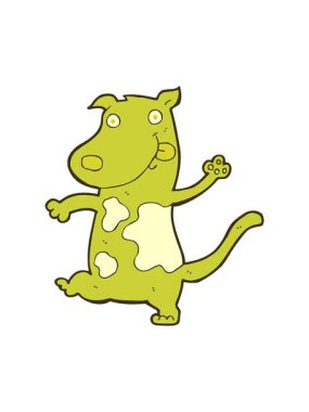 Mutlu bir köpeğin karalamalarının renk değişimi