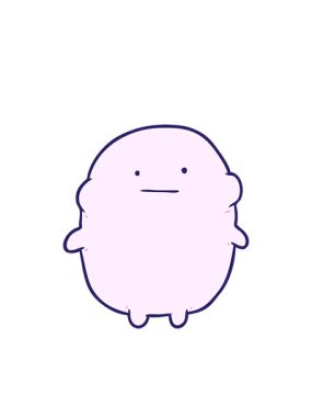 Yanıp sönen radyal çizgiler sevimli şişman çizgi film insanının animasyonu