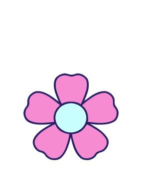 Dekoratif çiçeğin dövme stili çizgi filminin animasyonunu genişletiyor