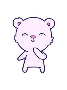 Sevimli bir kutup ayısı neon çizgi filminin titreşimli animasyonu