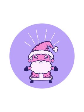 Dövme stili Noel Baba karakterinin hareketli animasyonu