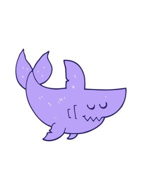 karikatür köpekbalığı çiziminin animasyonunu durdurup duraklat