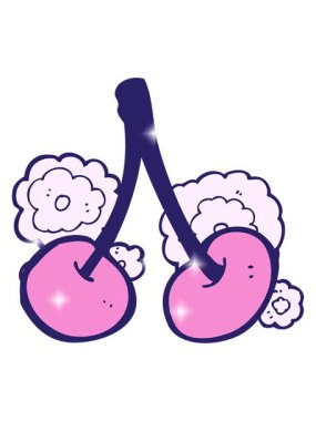 Çizgi film kirazlarının ışıltı etkisi