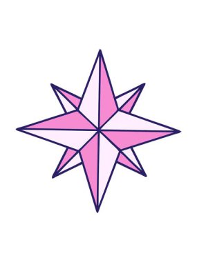 Bir yıldızın neon ikonik dövme tarzının titreşimli hareketli animasyonu