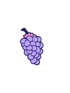 Bir karikatür karalama üzüm demetinin yatay titreşimli animasyonu