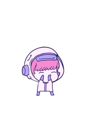 Meraklı bir astronotun zıplama hareketi animasyonu