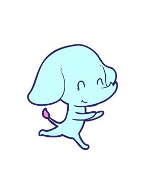 Şirin fil çiziminin dönen hareketli animasyonu