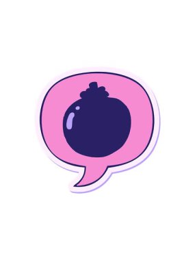 Konuşma kabarcığı çıkartmalı karikatür domatesinin radyoaktif parlak animasyonu