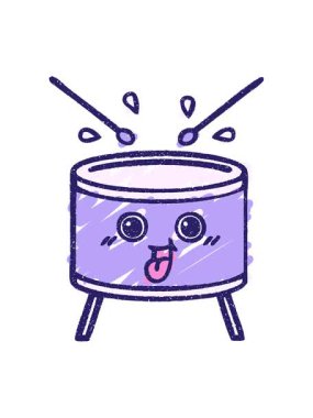 Davul Tebeşiri Çiziminin hareketli animasyonu