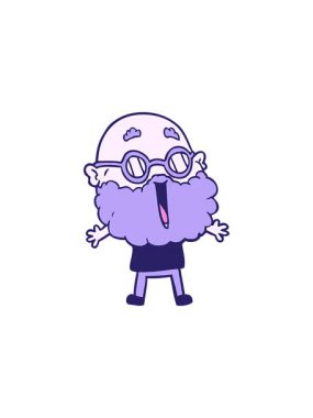 Yıldız patlaması etkisi çizgi film karakteri sakallı neşeli adam