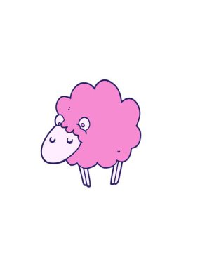 Çizgi film koyun tasarımının yatay titreşimli animasyonu