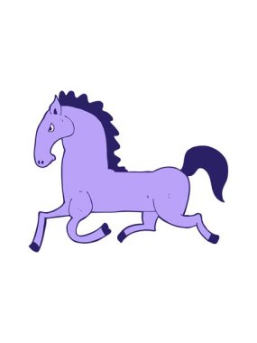 Çizgi film koşu atı karalamalarının animasyonunu çalıştır.