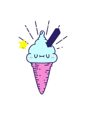 Parlayan yıldızlar, geleneksel dövme tarzı dondurma karakterinin çiziminin animasyonunu etkiler.