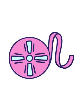 Bir film rulosunun sevimli çizgi filminin parlak ışık efektleri