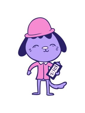 Mutlu ofis çalışanı köpek hareketli animasyon.