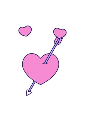 dönen kalp animasyonu bir ok ve kalp stilinde dövme