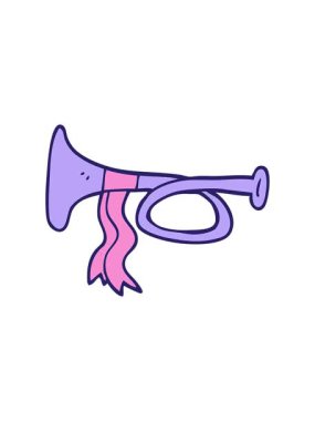 Karikatür karikatür karikatür metal trompetinin hareketli animasyonu