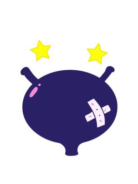 dönen yıldızlar karikatür mesanesinin animasyonu