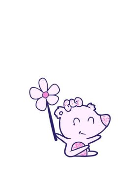 Çiçekli dişi kutup ayısı çizgi filminin yükselişi ve yüzüşü