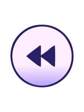 bir geri sarma düğmesinin gölgelendirilmiş çizgi filminin canlandırmasını çalıştır