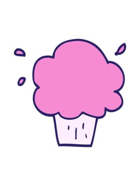 Çizgi filmdeki sevimli kekin hareketli animasyonu.