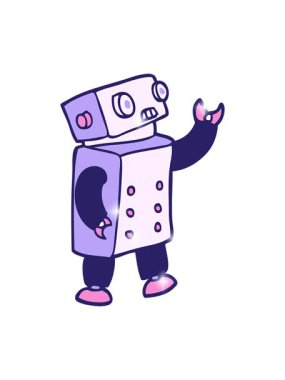 Garip bir çizgi film robotunun ışıltı etkisi