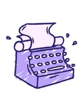 Type Writer Chalk Çiziminin titreşimli hareket canlandırması