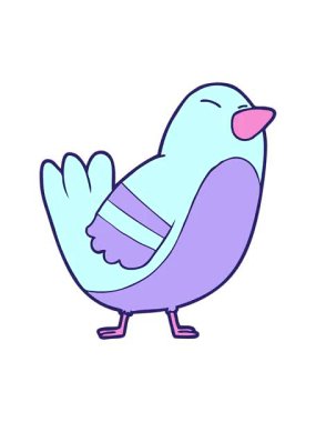 çizgi film neon rengi kuşun pixelize etkisi canlandırması