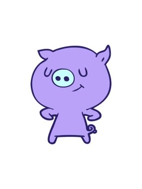 Basit çizgi film domuzlarının dikkat çekici animasyonları.