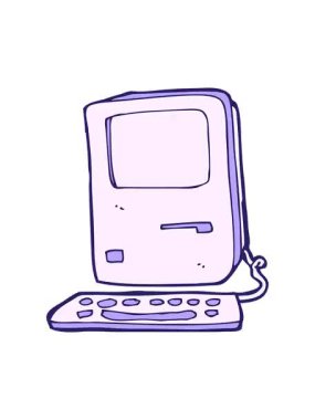 Bilgisayar karikatürünün titreşimli animasyonu