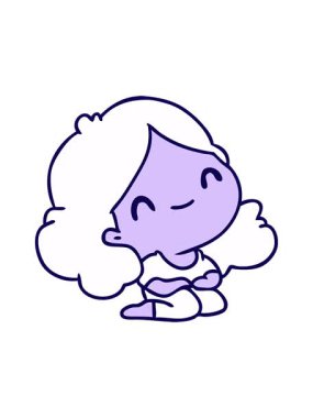 Bir kawaii kızının çizgi film çiziminin neon ışık efekti animasyonu