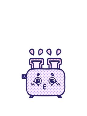 Çizgi roman tarzı bir tost makinesinin animasyonunu genişletiyor