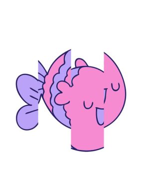 Garip karikatür balıklarının hareketli animasyonu