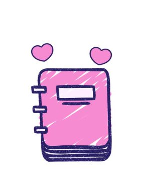 dönen kalp animasyonu Not Defteri Tebeşir Çizimi