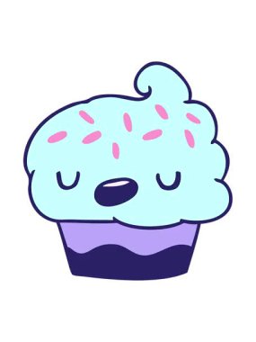 Şirin bir kekin karikatür çizimi kawaii 'nin titreyen hareketli animasyonu