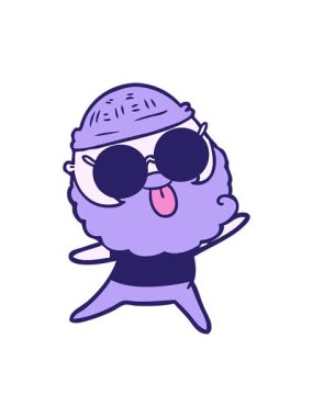 Dilini dışarı çıkaran sakallı adamın parlak ışık efekti.