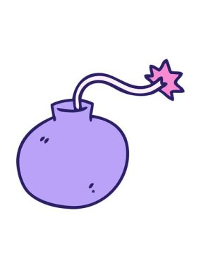 Titrek hareketli el animasyonu çizilmiş tuhaf bomba