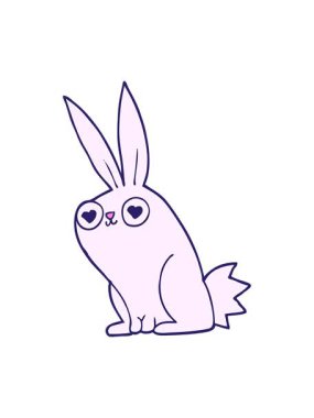 Çizgi filmdeki aşık tavşan figürünün animasyonu.